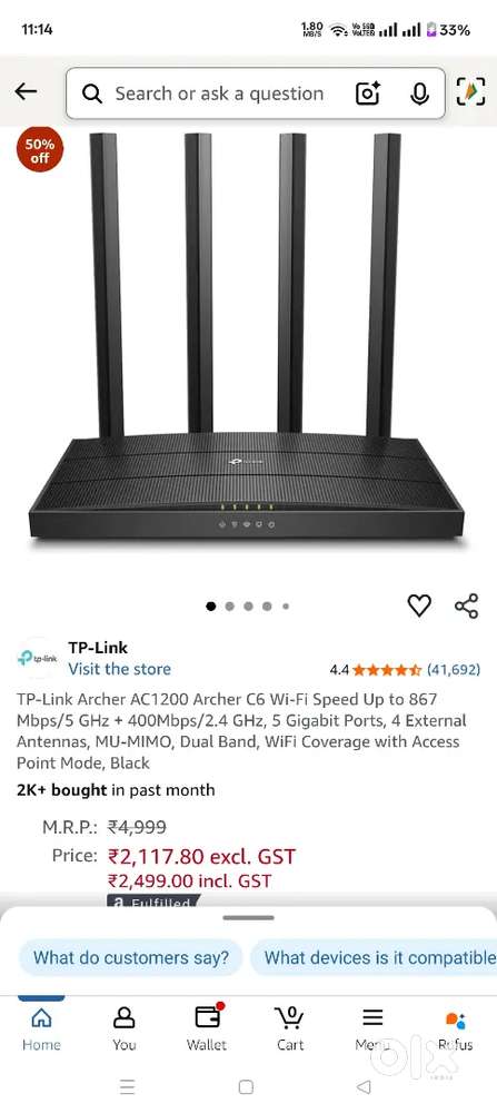 NEW TP LINK ARCHER AC1200 ARCHER C6 ROUTER SEALED PACK