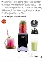 Wonderchef Nutri-blend Activ Mixer Grinder Blender