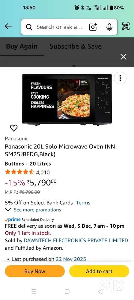 Microwoven panasonic