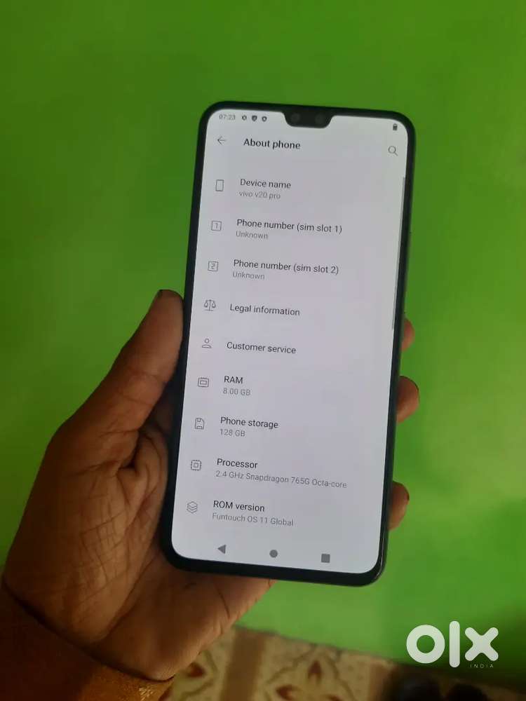 V20 pro 5g 8gb 128gb indisplay fingerprint good working Condition