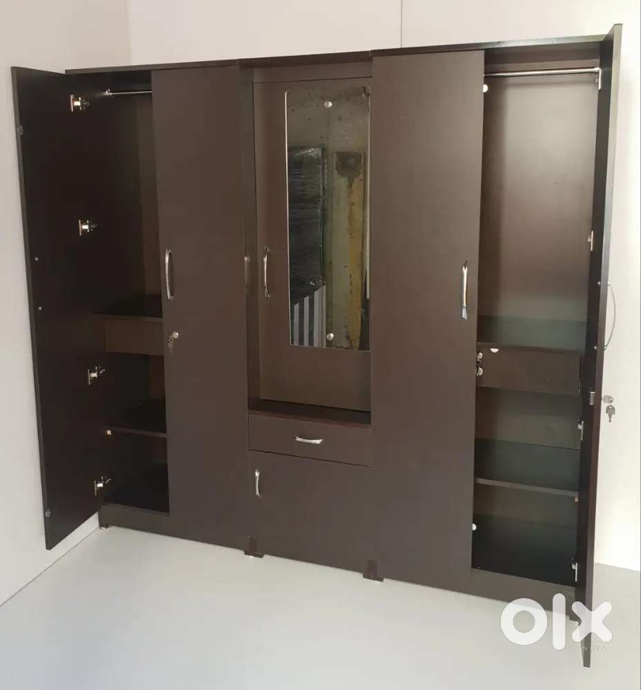 Brand New 5 Door Cupboard/wardrobe/almirah in Jungle Wood Finish