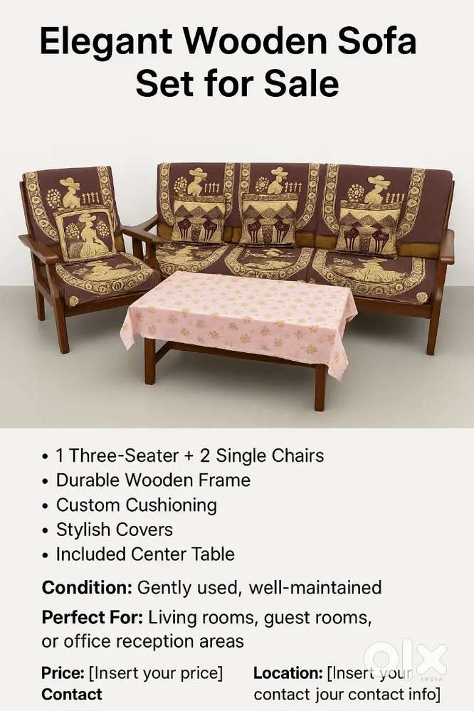 Sofa set with center table