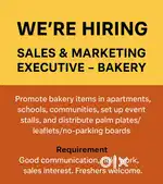Sales & Marketing Executive – Bakery