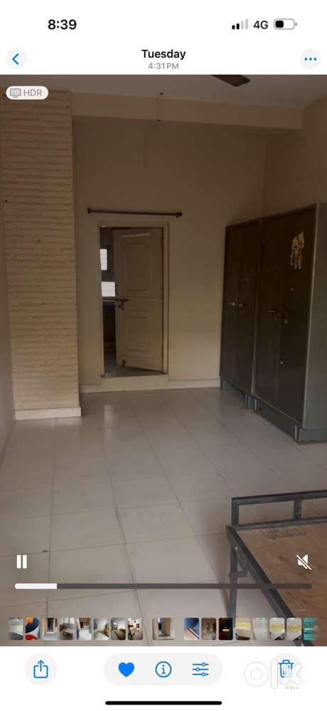 One big hall with separate kitchen and attached bathroom