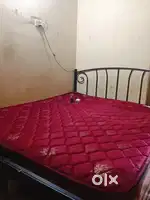 Metal bed and mattress
