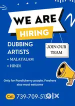 Hiring dubbing artist in pondicherry