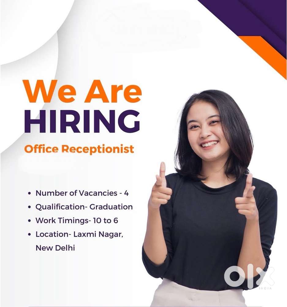 Need receptionist for PG enquiry in laxminagar near metro gate 1