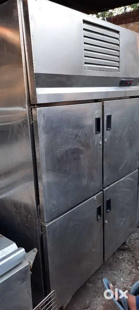 Second hand kitchen equipments four door vertical fridge ss counter