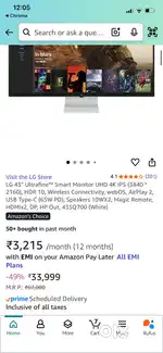 LG 43-inch UHD Smart Monitor – Just 20 Days Old – With Bill & Warranty