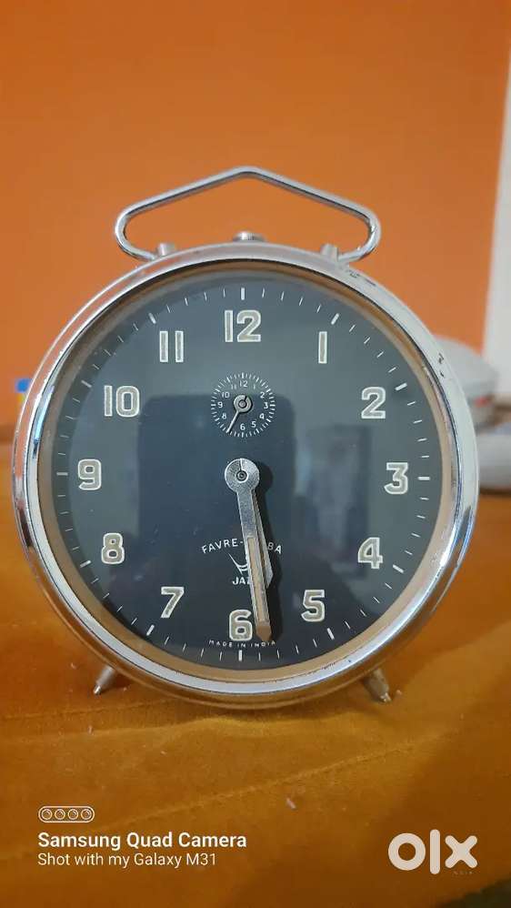 Favre Leuba Jaz antique vintage table alarm clock for sale