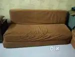 Jhatpat 3 seater 5ft Sofa light brown Color only cash accepted