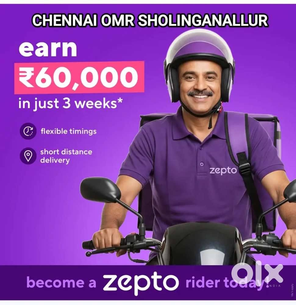 ZEPTO SHOLINGANALUR WEEK-PAY 11250₹ GROCERY WITHIN 2KM DELIVERY ACCESS