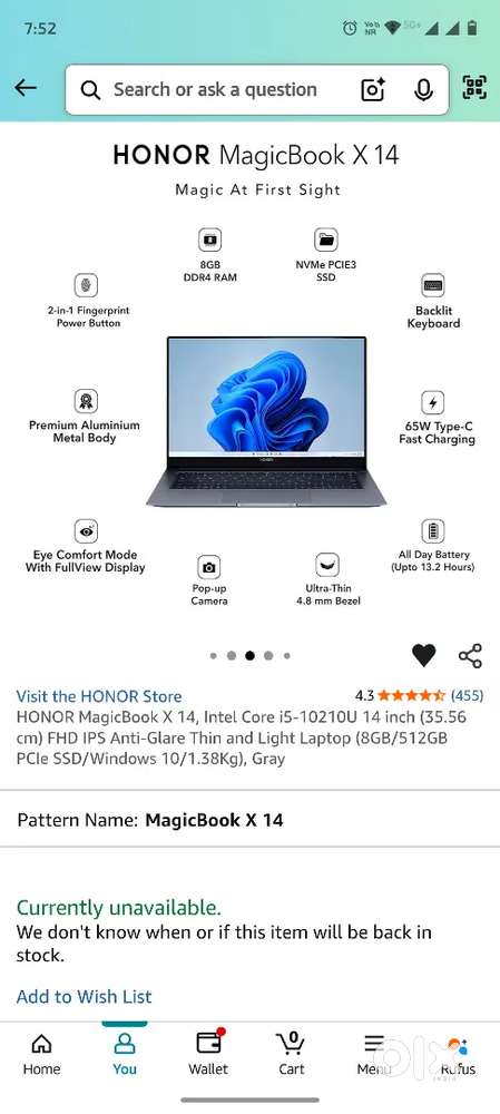 Honor laptop