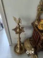 Peacock lamps pair