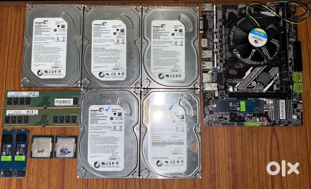 Hardisks, SSDs, rams, motherboard