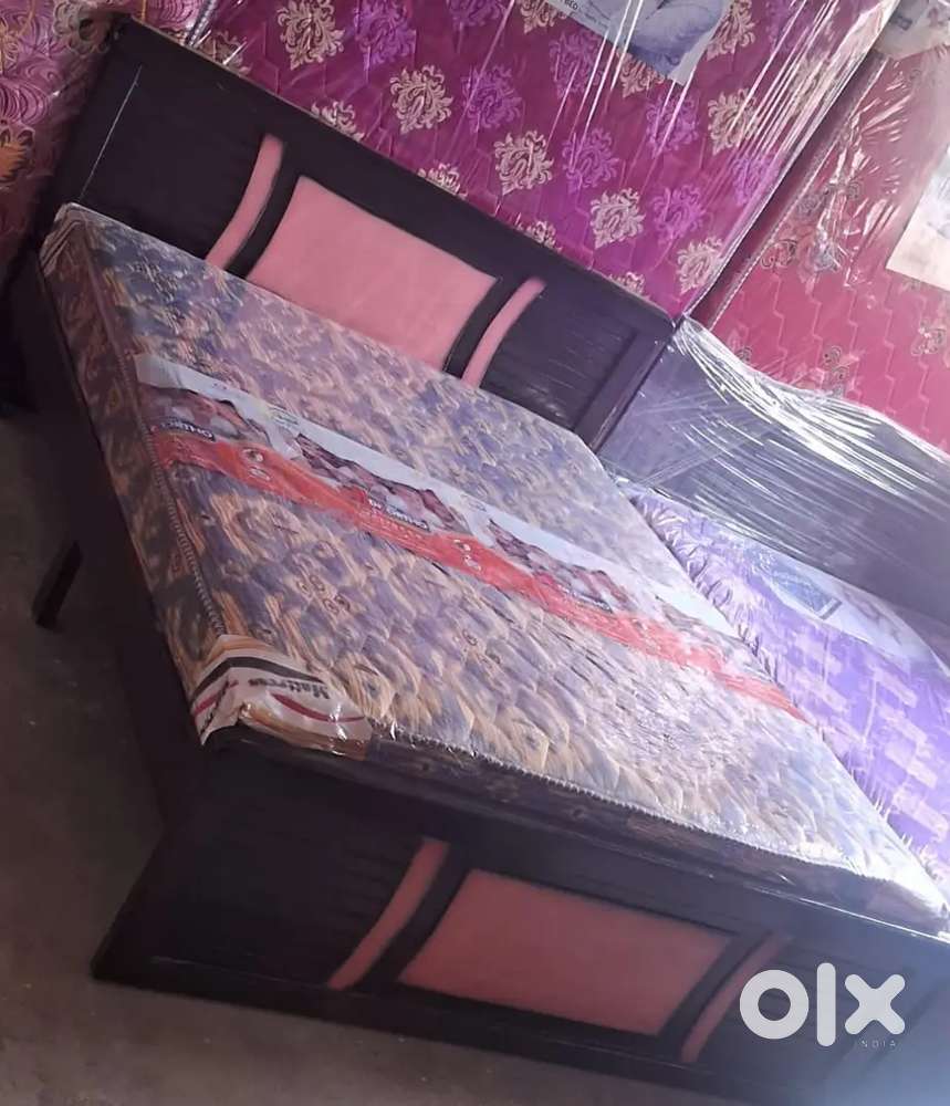 Brand new queen size without storage wooden bed with mattress n all f
