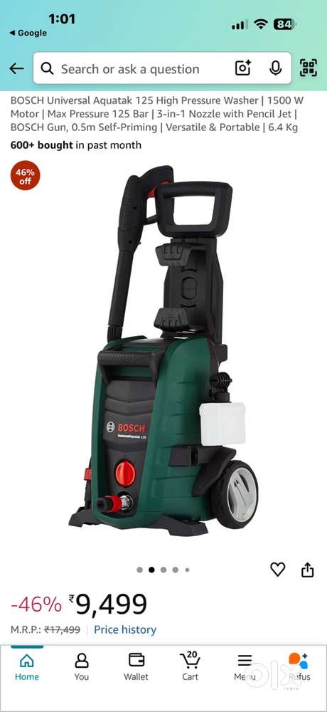 Bosch aqutac 125 High pressure water wash. New condition