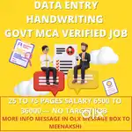 HANDWRITING DATA ENTRY WORK FROM HOME JOB GOVT REGISTERED COMPANY