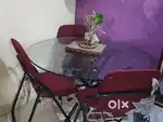 ROUND GLASS DINING TABLE SET