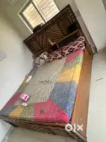 Double bed with two mattress & Almirah and computer table