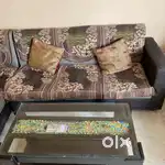 7 seater sofa with sofa cover and pillow in very good condition