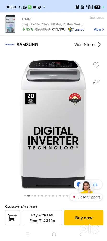 Samsung 6.5 kg for sale perfectly working...