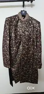 Manyavar wedding sherwani with matching shoes