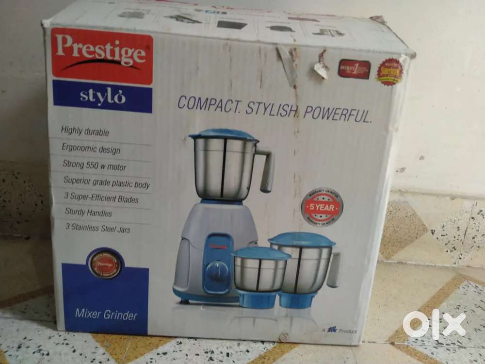 PRESTIGE STYLO 550 MIXER GRINDER (WITH 3 STAINLESS STEEL JARS)