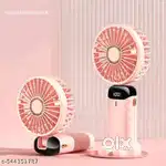 Portable LED digital display rechargeable handheld fan