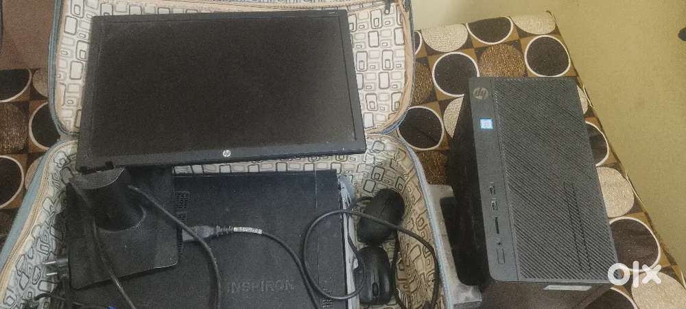 Computer and 2 CPU and mouse and keyboard