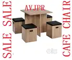 New wooden four seater dining table with chairs cafe furniture
