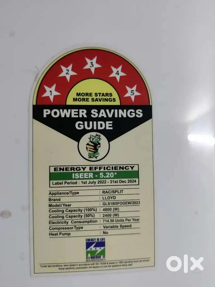 Lloyd 1.5 ton 5 star ac g