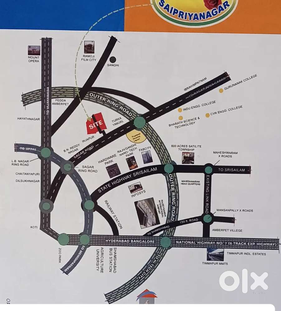 Sai Priya Nagar, Phase -2, Injapur , Sagar Highway, Hyderabad