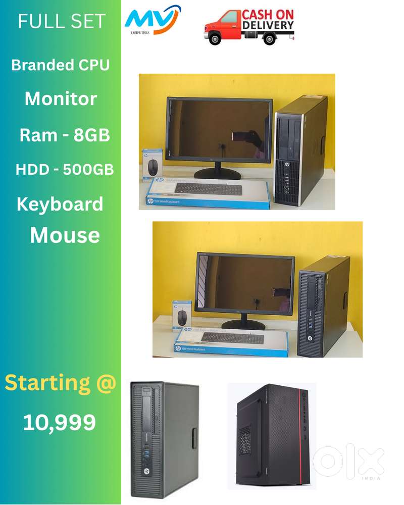 Monitor Graphics  Keyboard Mouse  Ram - 8GB DDR3  Hard Disk - 500GB  A