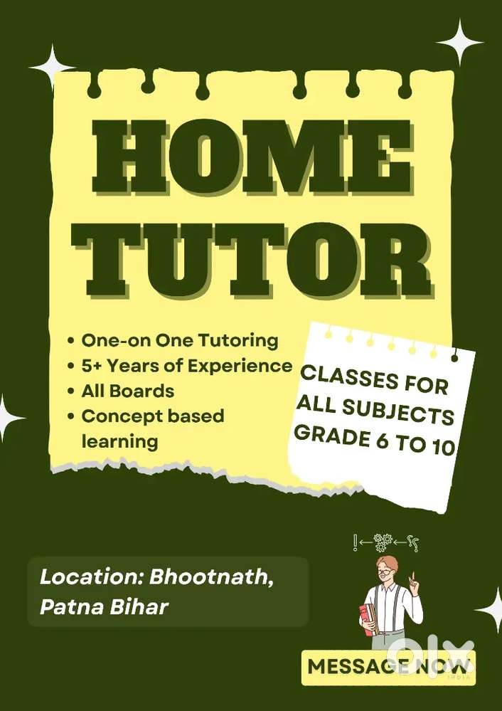 Experienced Tutor for Class 6-10. All Subjects. 5+ Years. All Boards.