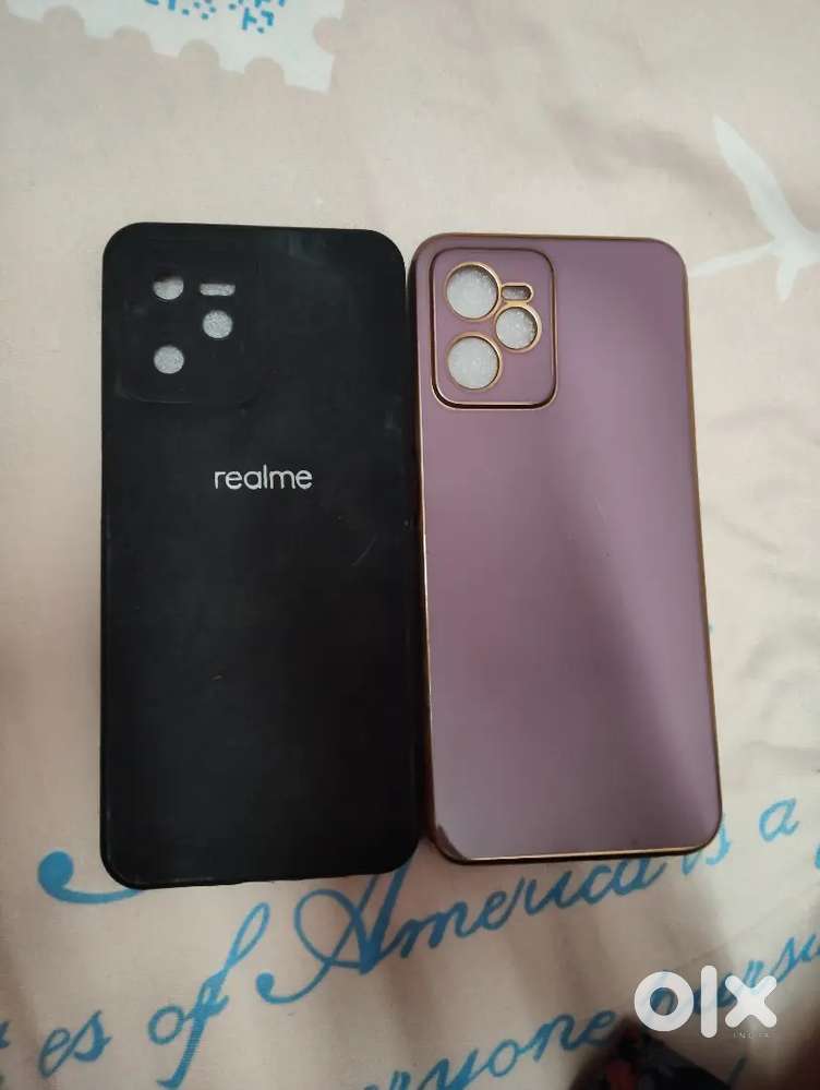Realme C35 mobile cover black and pyazi colour