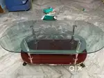 Wooden glass table