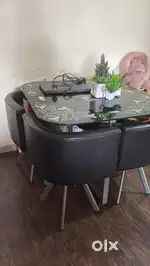Black dinning table and chairs