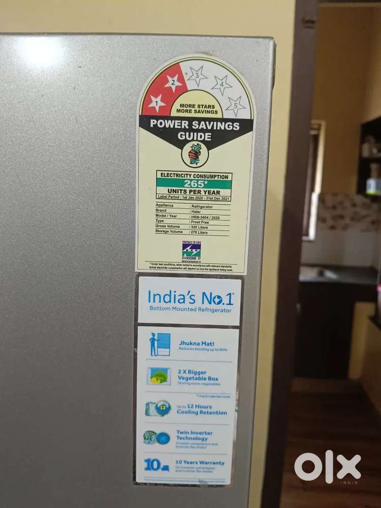Haier fridge gross volume 320 litre