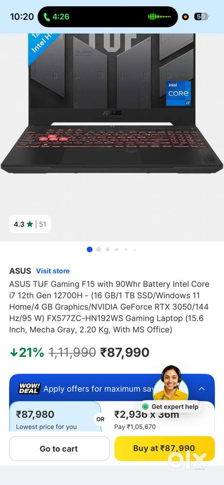 Sell Asus Tuf F15 Gaming Laptop