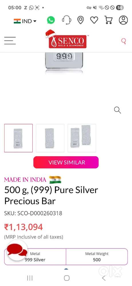 99.99 Purity 1 Kg Silver Bar URGENT
