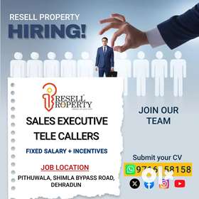 Required Tele Caller/Sales Executive for Real Estate Company for Reputed Housing Project in Dehradun...