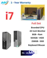 CPU - Branded  Monitor  Keyboard Mouse  Ram - 8GB DDR3