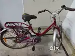 Stylish pink girls bicycle