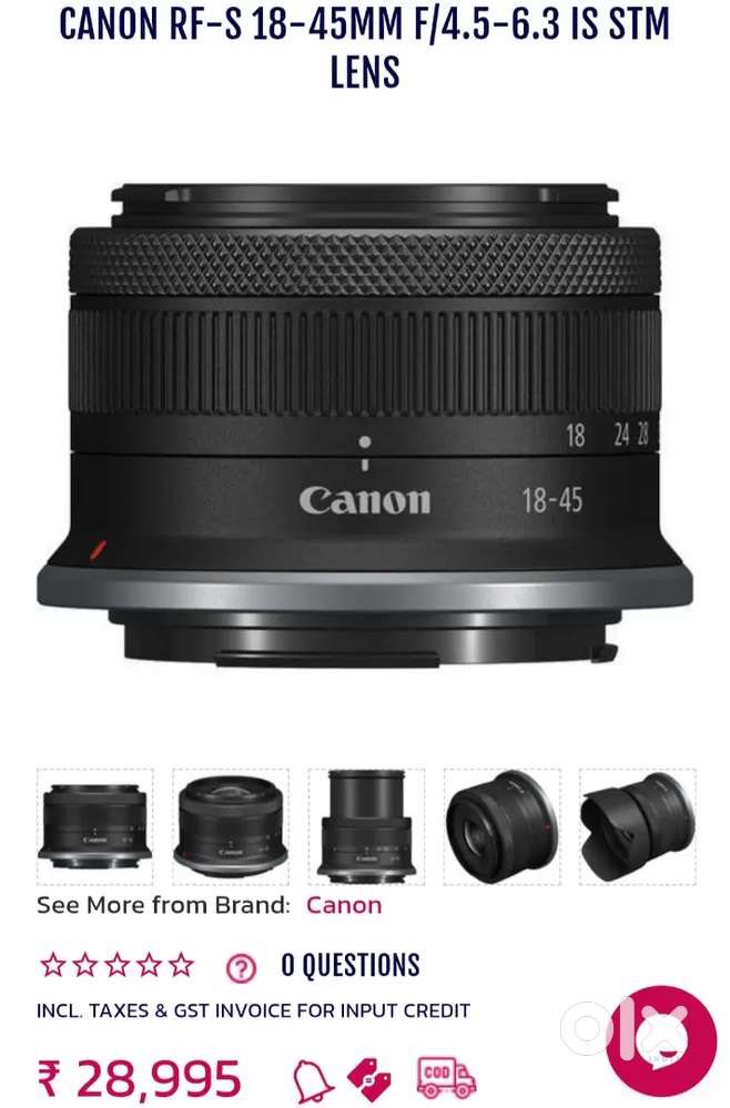 Canon RF-S 18-45 MM LENS