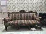 Brown wooden sofa set