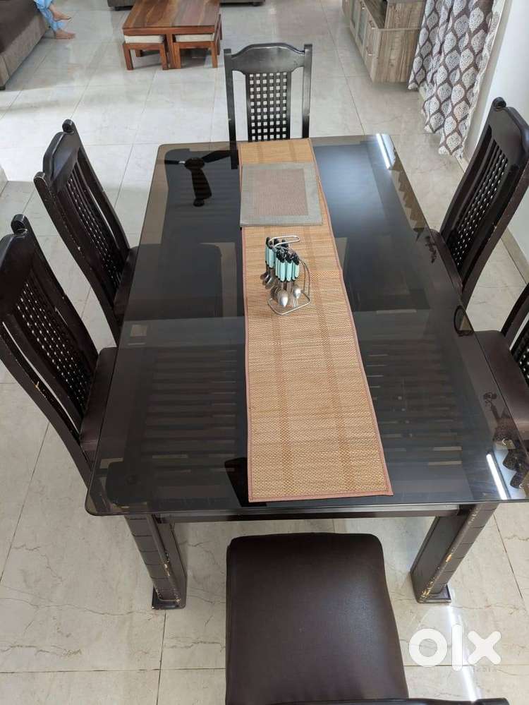 6 seater wooden dining table