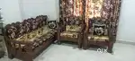 Wooden Sofa Set + Designer Cushions – Great Price