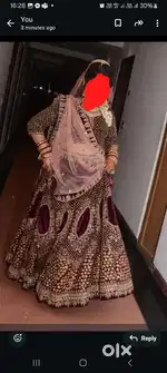 Wine Color beautiful hand work lehenga