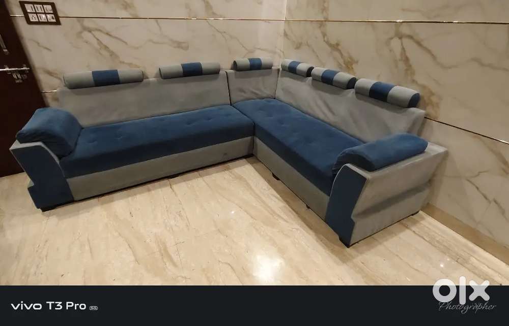 Sofa set with table and stools